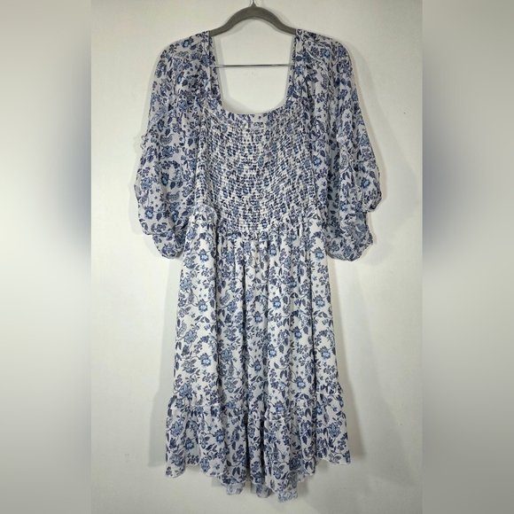 SUPER NATURAL BY SECRET MISSION GEORGETTE GREENPORT DRESS. - Picture 1 of 6